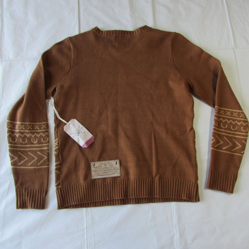 Cotton Rye Women's Long Sleeve Steer Longhorn Knit Sweater Cinnamon - Picture 2 of 3